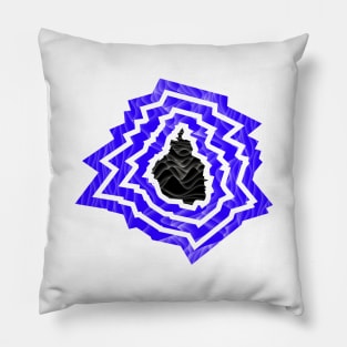 mexico city in danger zone ecopop alert wallpaper art in blue dark wave Pillow