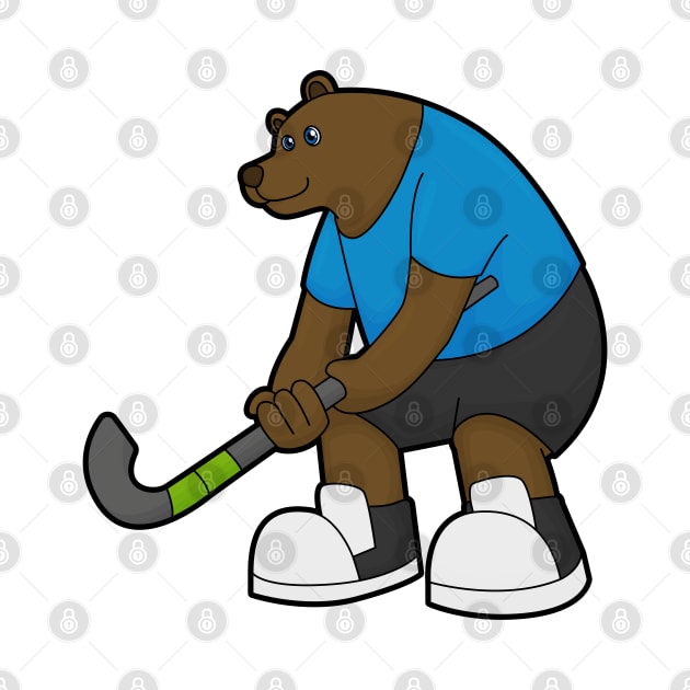 Bear at Hockey with Hockey stick by Markus Schnabel