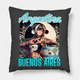 Kawaii, Anime Girl, Argentina Buenos Aires  | Catsie Cat Pillow