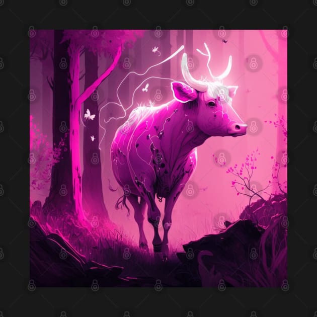 Quirky Magenta Cow by TheArtfulAllie