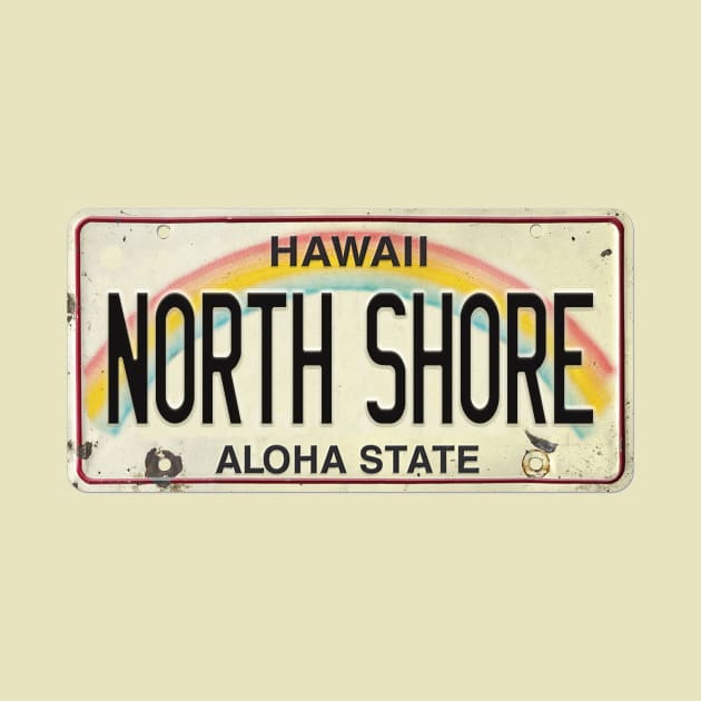 Vintage Hawaii License Plate NORTH SHORE by HaleiwaNorthShoreSign