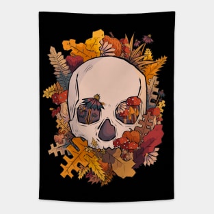 A skull within nature Tapestry