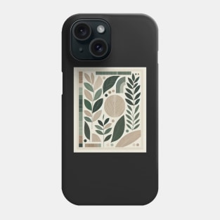 Botanical Mosaic: Harmony in Leaves and Lines Phone Case