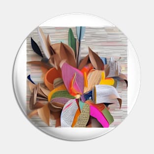 Colorful Floral Collage Pin