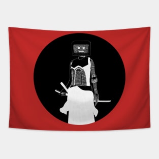 Cyber samurai BW II Tapestry