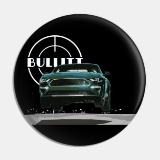 bullitt Mustang GT 5.0L V8 Classic steve mcqueen Muscle Car jump san francisco Pin