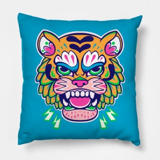 Tiger Face Vintage Art Pillow