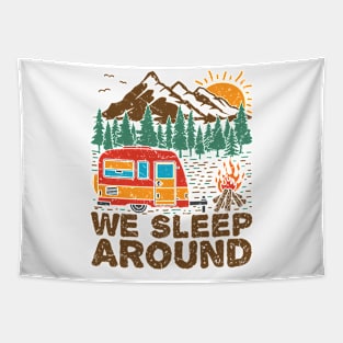 We Sleep Funny Camping T-shirt Tapestry