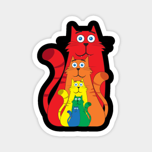 Rainbow cats Magnet