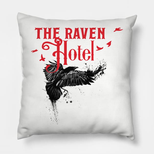 The Raven Hotel Pillow by MindsparkCreative