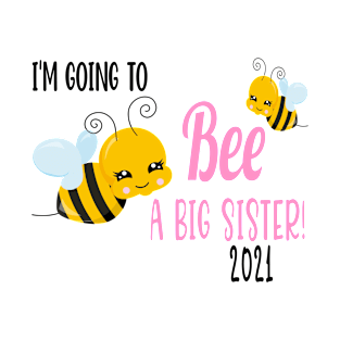 Cute Big Sister 2021 Pregnancy Announcement Gift for Girls T-Shirt