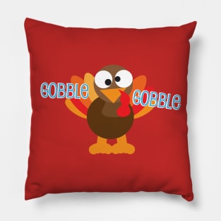 Gobble Gobble Gobble Thanksgiving Turkey Pillow