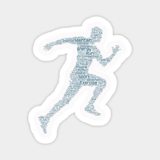 Runner Sport Silhouette Shape Text Word Cloud Magnet