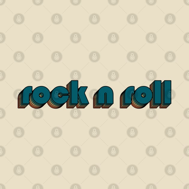 Rock N Roll // Rock N Roll Retro Rainbow Typography Style // 70s by Vincentstore.id