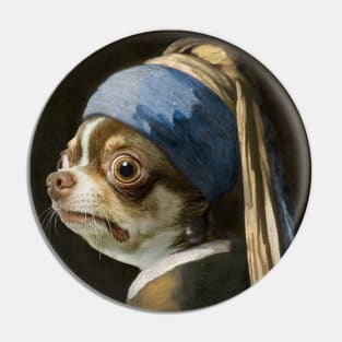 The Chihuahua with a Pearl Earring - Print / Home Decor / Wall Art / Poster / Gift / Birthday / Chihuahua Lover Gift / Animal print Pin