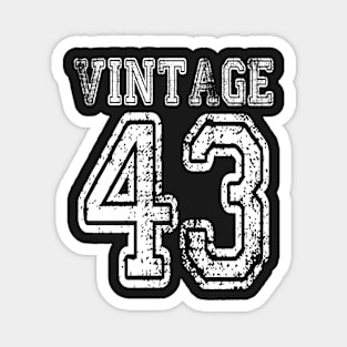 Vintage 43 1943 2043 T-shirt Birthday Gift Age Year Old Boy Girl Cute Funny Man Woman Jersey Style Magnet