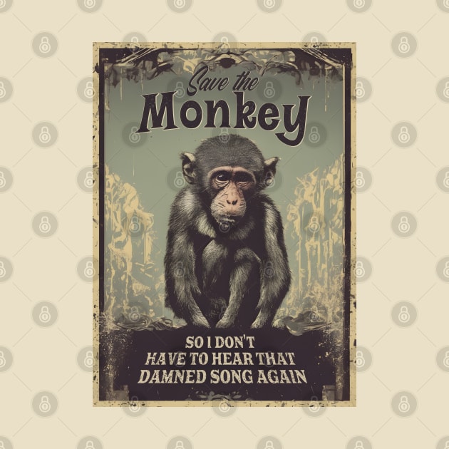 Save the Monkey Pixies Hate Sad Monkey by SunGraphicsLab