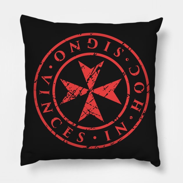 In Hoc Signo Vinces | Knights Templar Maltese Cross Pillow by MeatMan