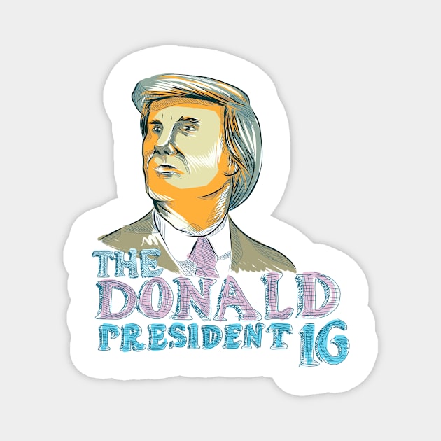 Trump President 2016 Drawing Magnet by retrovectors