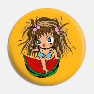 little girl rose watermelon Pin