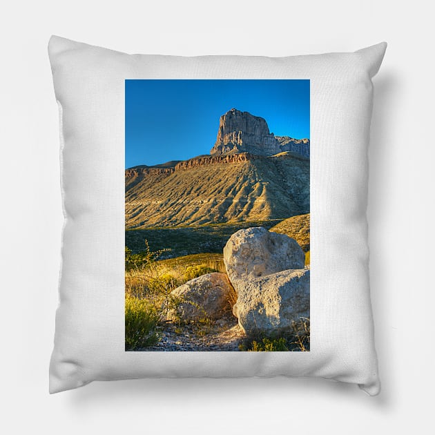 Guadalupe Peak- Guadalupe Mountains National Park Pillow by StonePics