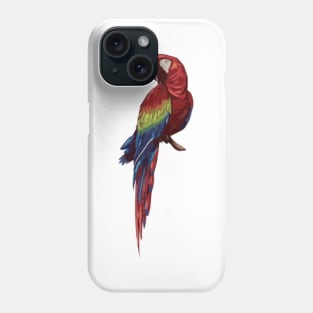 Scarlet Macaw Digital Painting Phone Case