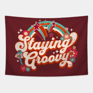 Staying Groovy 60s Vintage 70s Retro Saying Hippie Positive Tapestry