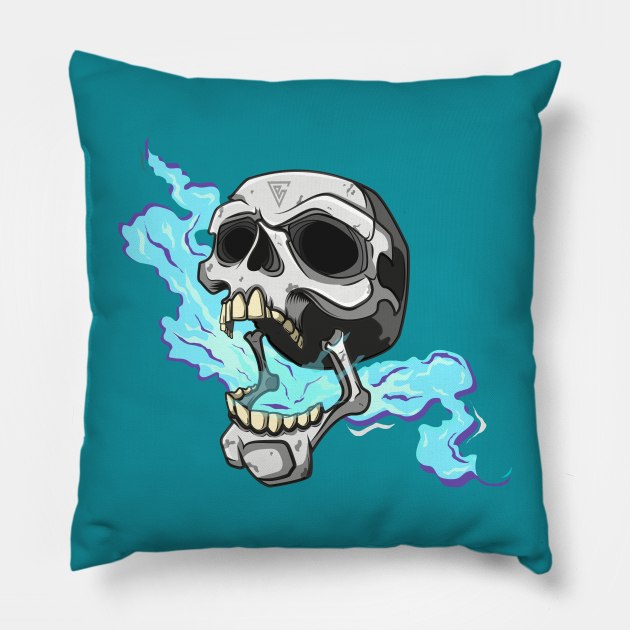 screaming skull Pillow by Edgar  Lemus