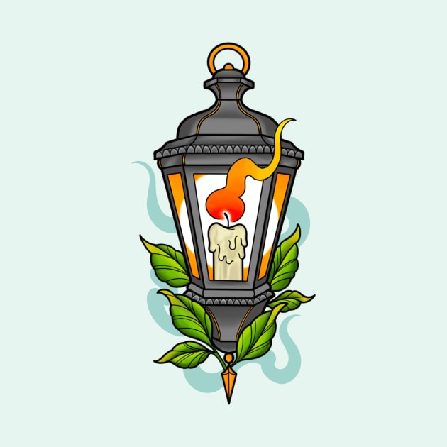 Neotraditional Lantern by Lauren Street