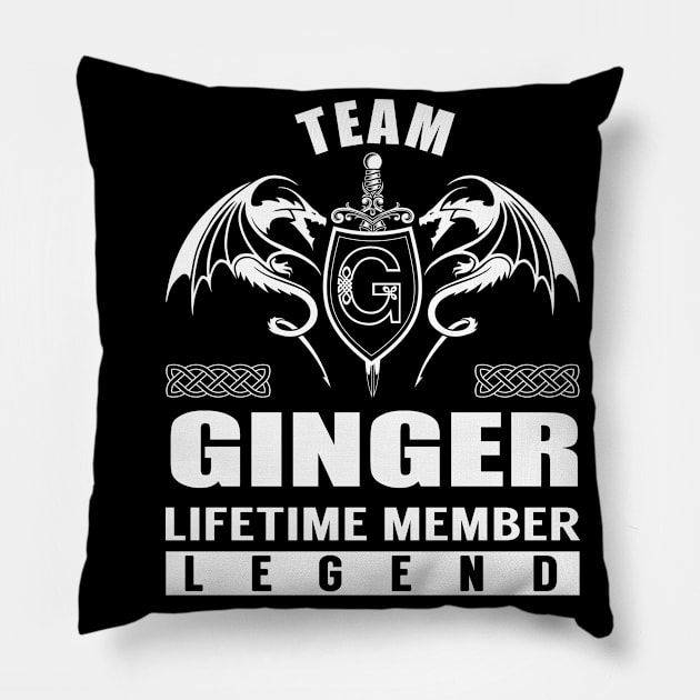 Team GINGER Lifetime Member Legend Pillow by Lizeth