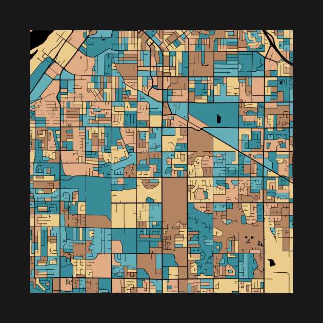 Surrey Map Pattern in Mid Century Pastel by PatternMaps