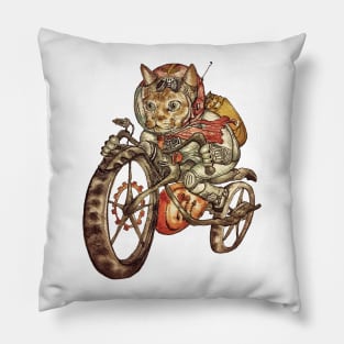 Berserk Steampunk Motorcycle Cat Pillow