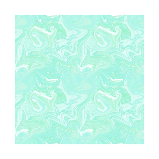 Pastel Aqua Silk Marble - Digital Liquid Paint by GenAumonier