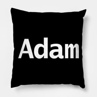 Adam White Text Typography Pillow