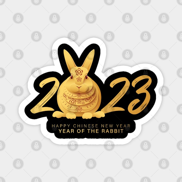 Chinese new year 2023 with numbers and rabbits Magnet by Shaniya Abernathy