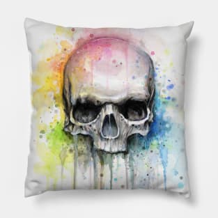 Skull Watercolor Pillow