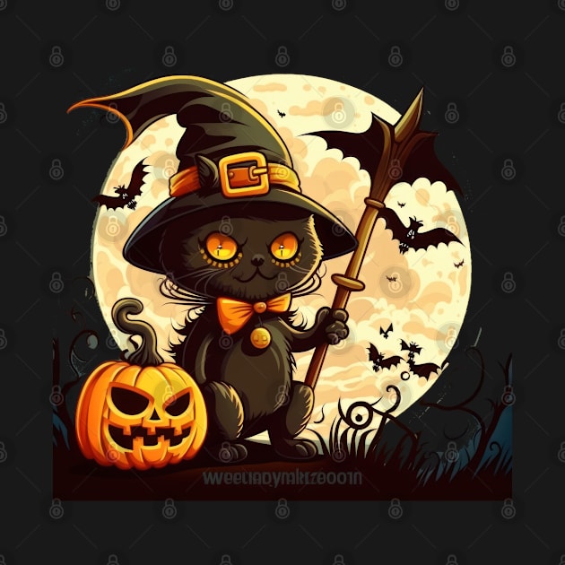 This cat is ready to celebrate Halloween like a boss by Pixel Poetry