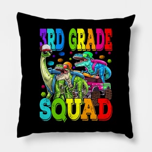 3rd Grade Squad Monster Truck Dinosaur Back To School Pillow