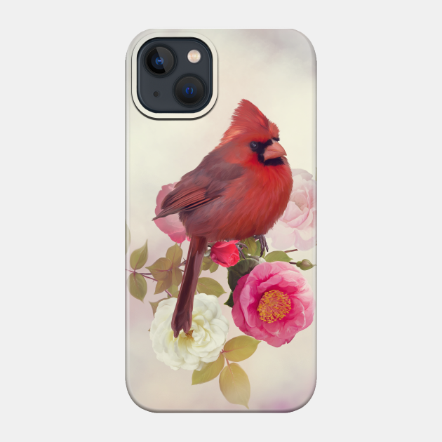 Water colour Male Northern Cardinal - Birds Cardinal Gifts - Phone Case