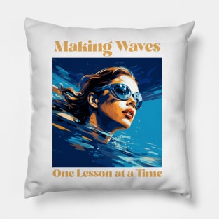 swim instructor, swim coach, swimming trainning, fun designs v10 Pillow