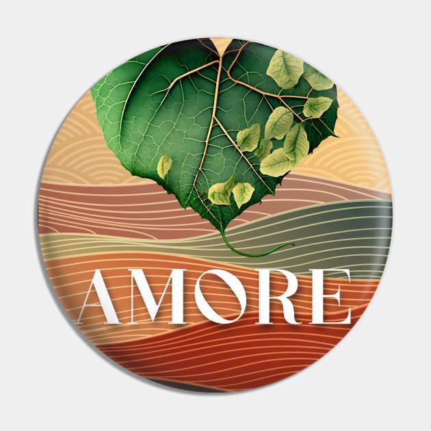 Love Nature No. 5: Valentine's Day Amore on a Dark Background Pin by Puff Sumo