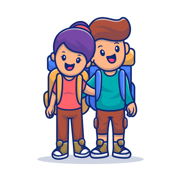 Cute Couple Boy And Girl Travelling Together by Catalyst Labs