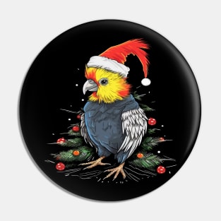 Cockatiel Christmas Pin