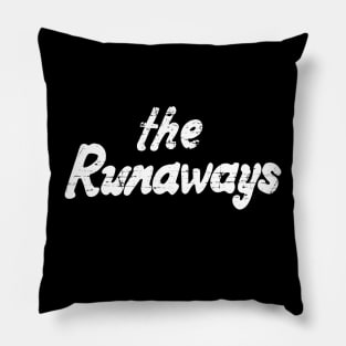 The Runaways Distressed White Pillow