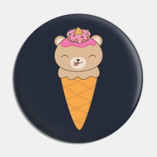 Kawaii Cute Ice Cream Bear T-Shirt Pin