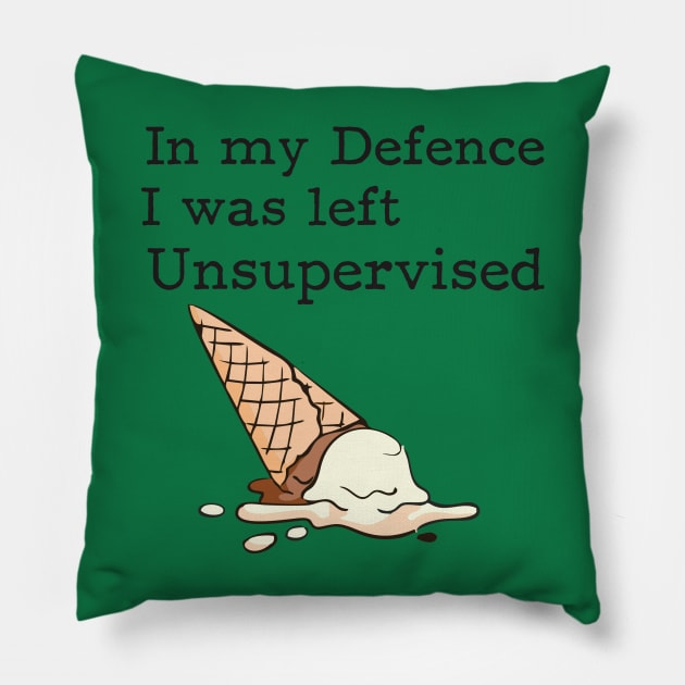 Left Unsupervised Pillow by Inked Designs