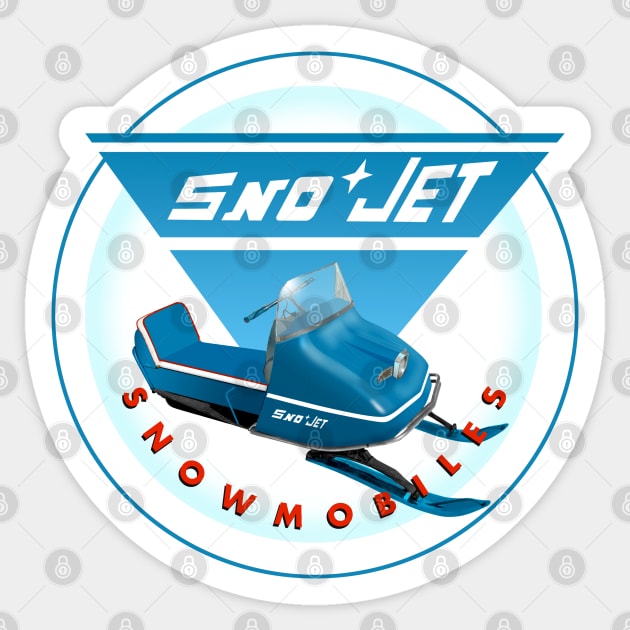 Vintage Sno Jet Snowmobiles Kiss-Cut Magnets Vintage Sno Jet Snowmobiles Kiss-Cut Magnets