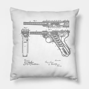 Gun Design vintage patent drawing Pillow