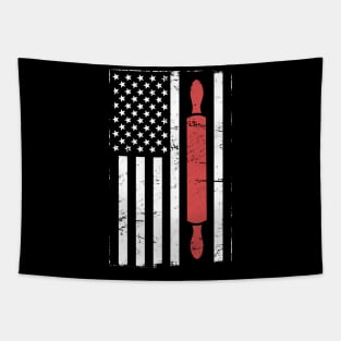 American Flag Rolling Pin | Patriotic Baker Design Tapestry