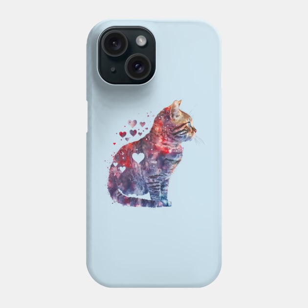 Bundle of love american shorthair cat- a Purr-fect valentine gift for the feline-loving pet lover Phone Case by UmagineArts